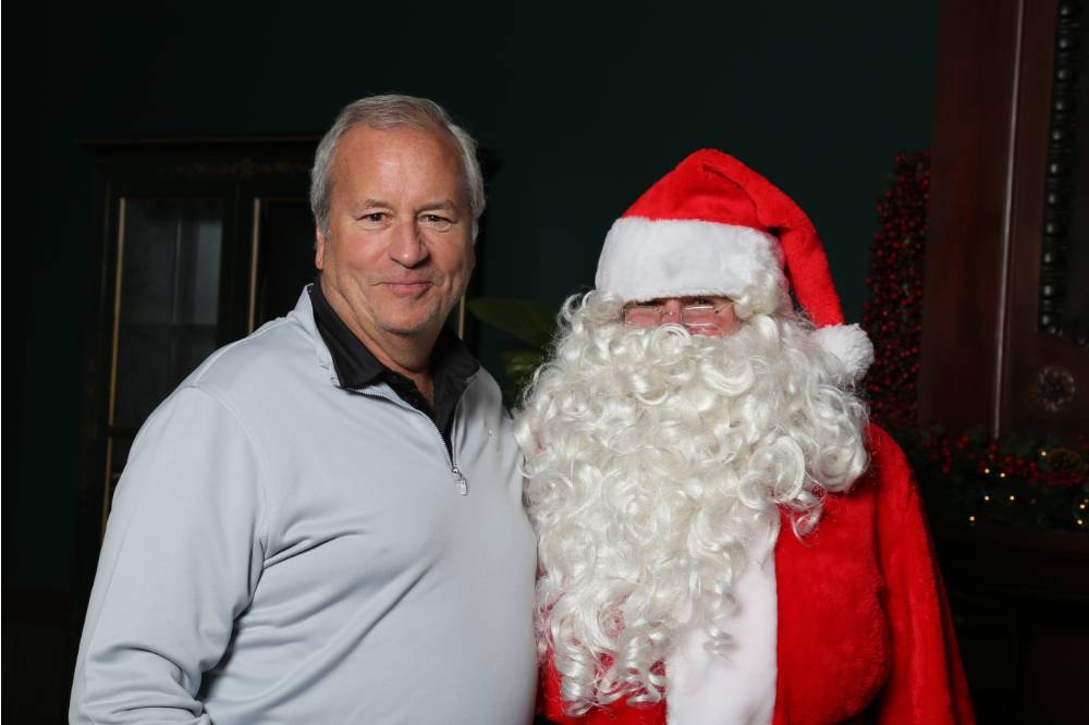 Laker poses with Santa